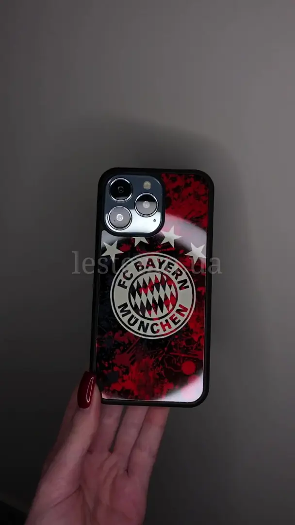 Відео чохла для iPhone, Samsung, Xiaomi, Huawei, Oppo, Realme Bayern Munchen FC Лого