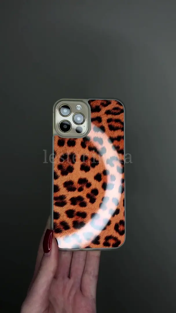 Відео чохла для iPhone, Samsung, Xiaomi, Huawei, Oppo, Realme Яскраві Плями Леопарда