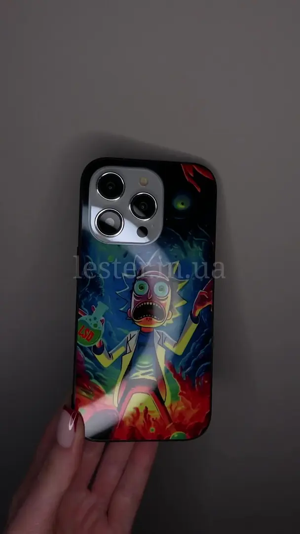 Відео чохла для iPhone, Samsung, Xiaomi, Huawei, Oppo, Realme Рік Морті Безумний Вчений