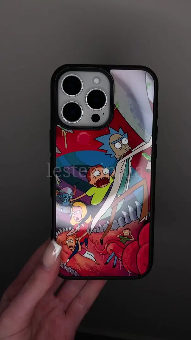 Відео чохла для iPhone, Samsung, Xiaomi, Huawei, Oppo, Realme Рік Морті В Пасті Монстра
